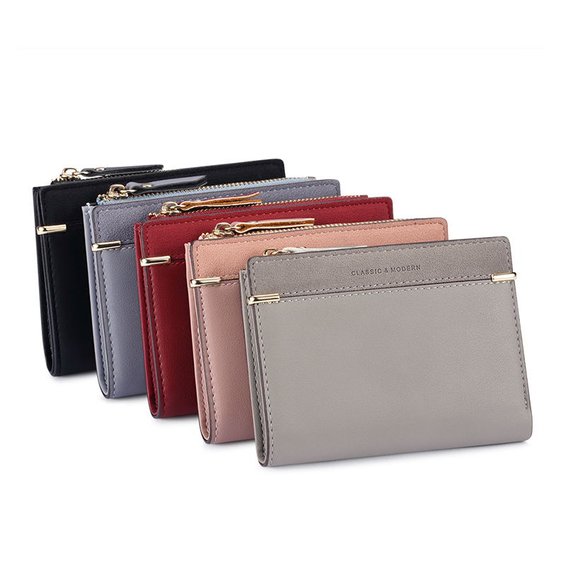 Hot Sale Multi Colors Cluth Purses for Women New Design Trifold Women Wallet with Zipper (图1)