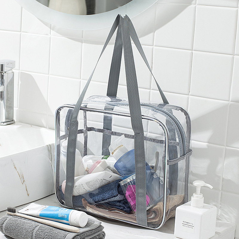 Makeup Pouch Handbag Ladies Portable Waterproof Makeup Bag Pvc Bags Transparent Clear Customized Fas(图4)