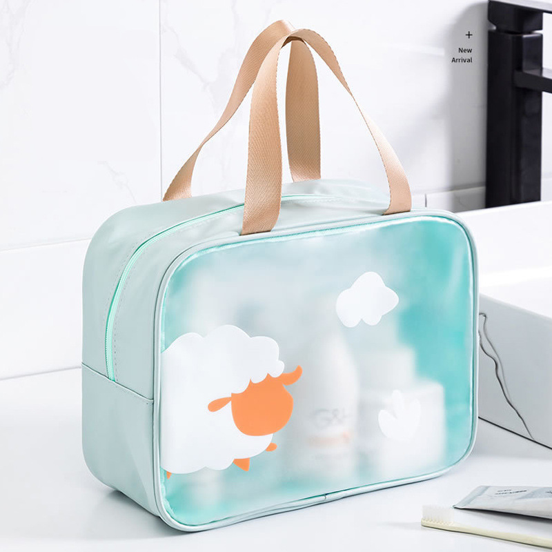 2021 Wholesale Makeup Cute Printed Clear Transparent Portable Travel Zipper pvc Small Cosmetic Bag(图3)