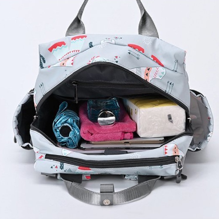 Custom Multifunctional Baby Mom Travel Backpack Waterproof Nappy Changing  Mommy Diaper Backpack Bag(图2)