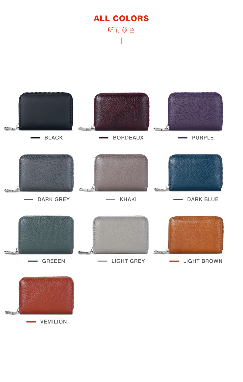 Wholesale Fashion High Quality Small Leather Credit Card Holder Short Key Wallets Women Coin Purse(图4)
