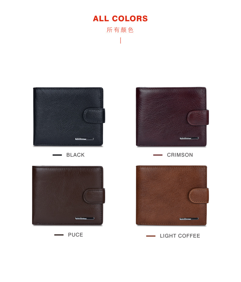 Mens Wallets PU Leather Card Holders Short zipper Wallet High Quality Man Simple Key Wallets(图5)