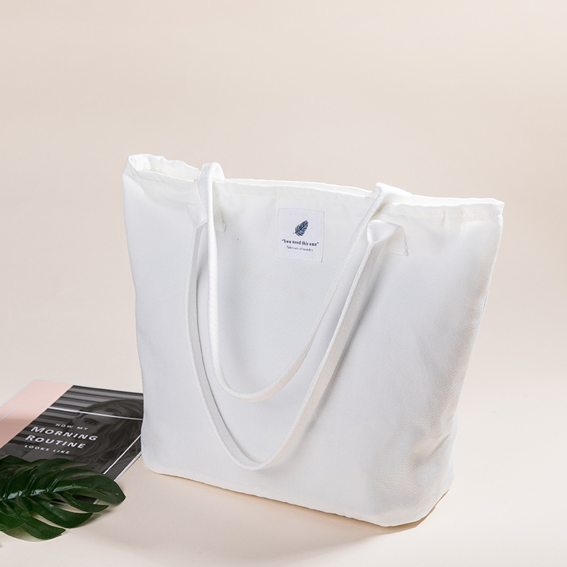 Wholesale Folding Shopping Bag Pure White Shopping Tote Bag Custom LOGO Fabric Shopping Bag(图1)