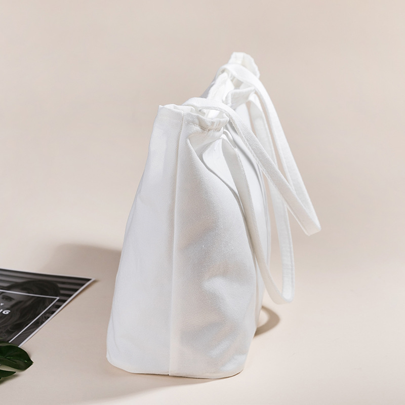 Wholesale Folding Shopping Bag Pure White Shopping Tote Bag Custom LOGO Fabric Shopping Bag(图2)