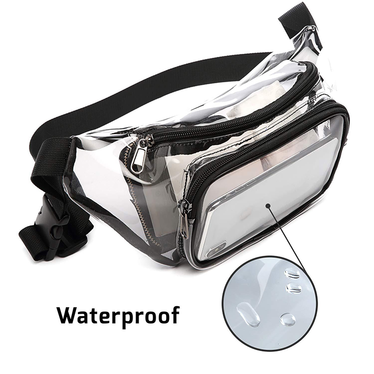 Waterproof Cycling Sports Running Belt Waist Bag Mobile Phone Fanny Pack Bag Transparent PVC waist b(图3)
